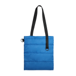 Шоппер Superbag Bubble, стёганый, без застёжки голубой с черным