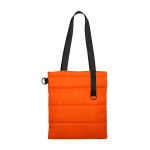 Шоппер Superbag Bubble, стёганый, без застёжки оранжевый с чёрным