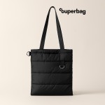 Шоппер Superbag Bubble, стёганый, с магнитной кнопкой черный