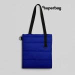 Шоппер Superbag Bubble New, стёганый, со скрытой магнитной кнопкой синий с чёрным