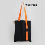Шоппер Superbag black с ремувкой 4sb чёрный с оранжевым