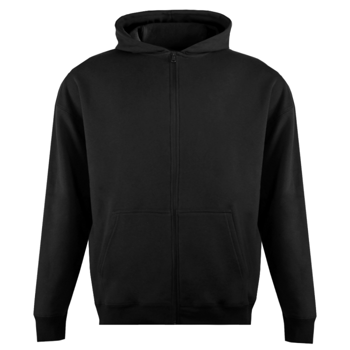 Толстовка унисекс Oversize Zip с капюшоном сэндвич 320, 100, Чёрный (20) (50/L)