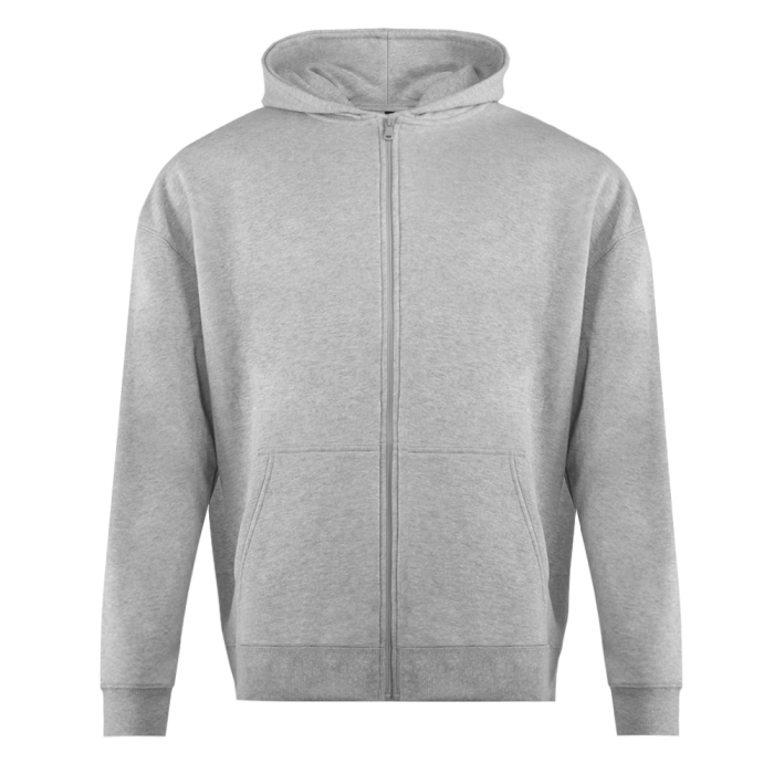 Толстовка унисекс Oversize Zip с капюшоном сэндвич 320, 100, Серый меланж (50) (50/L)