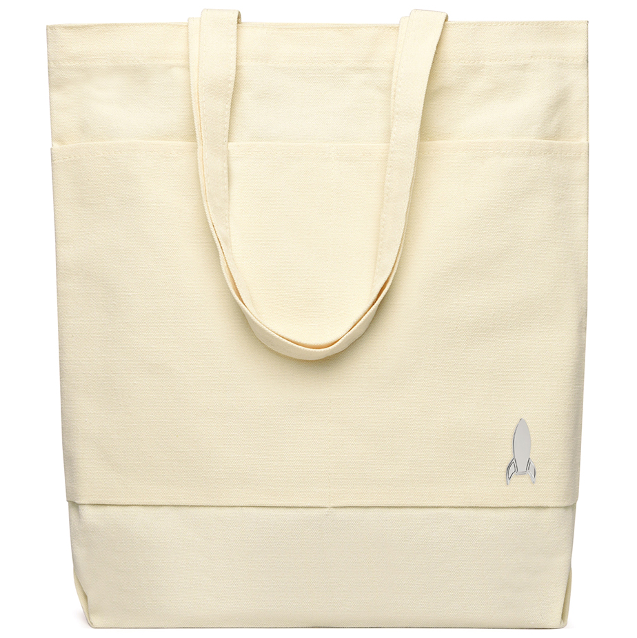 Сумка для покупок JETTA 325 г/м² с шильдом - ракета, натуральный