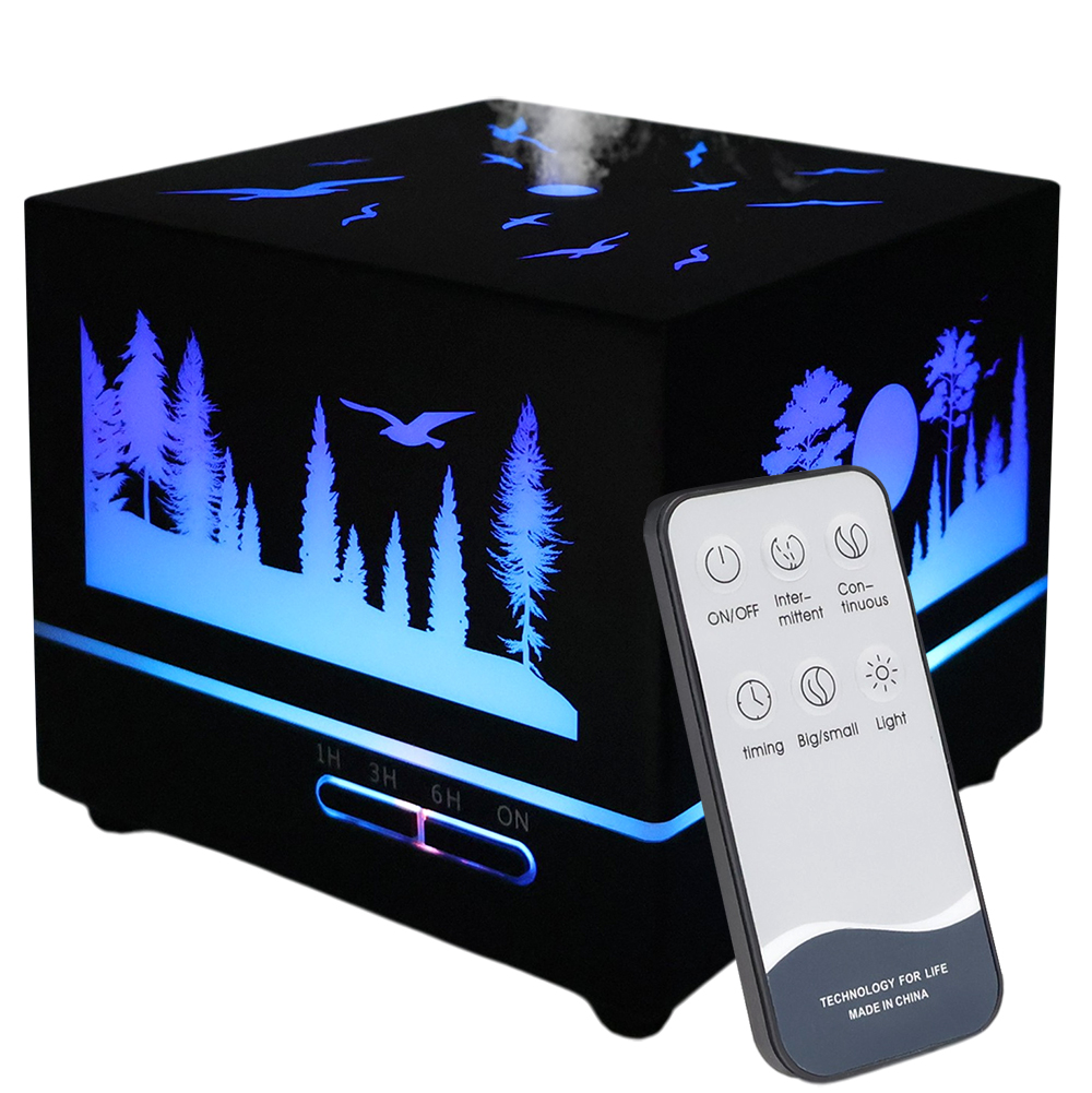 Светодиодный увлажнитель Wisdom с подсветкой гравировки, черный