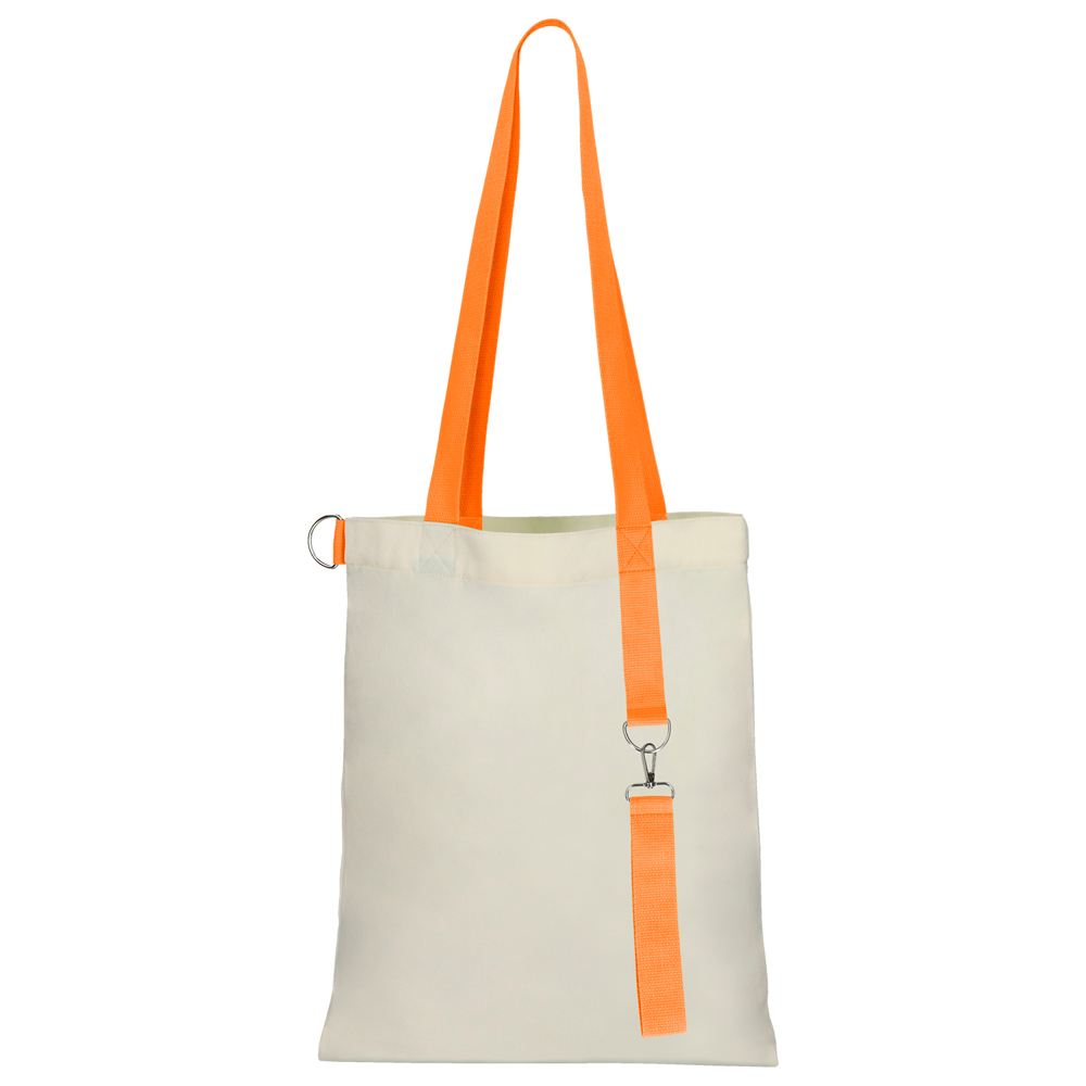 Сумка для покупок White GLOW 325 г/м² с ремувкой, оранжевая