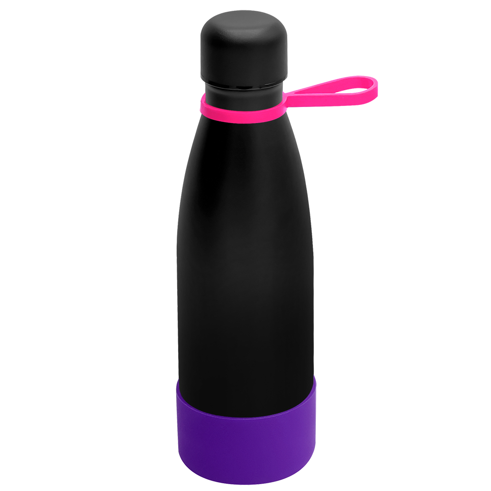 Термобутылка герметичная вакуумная Olivia To Go, чёрный/розовый/фиолетовый