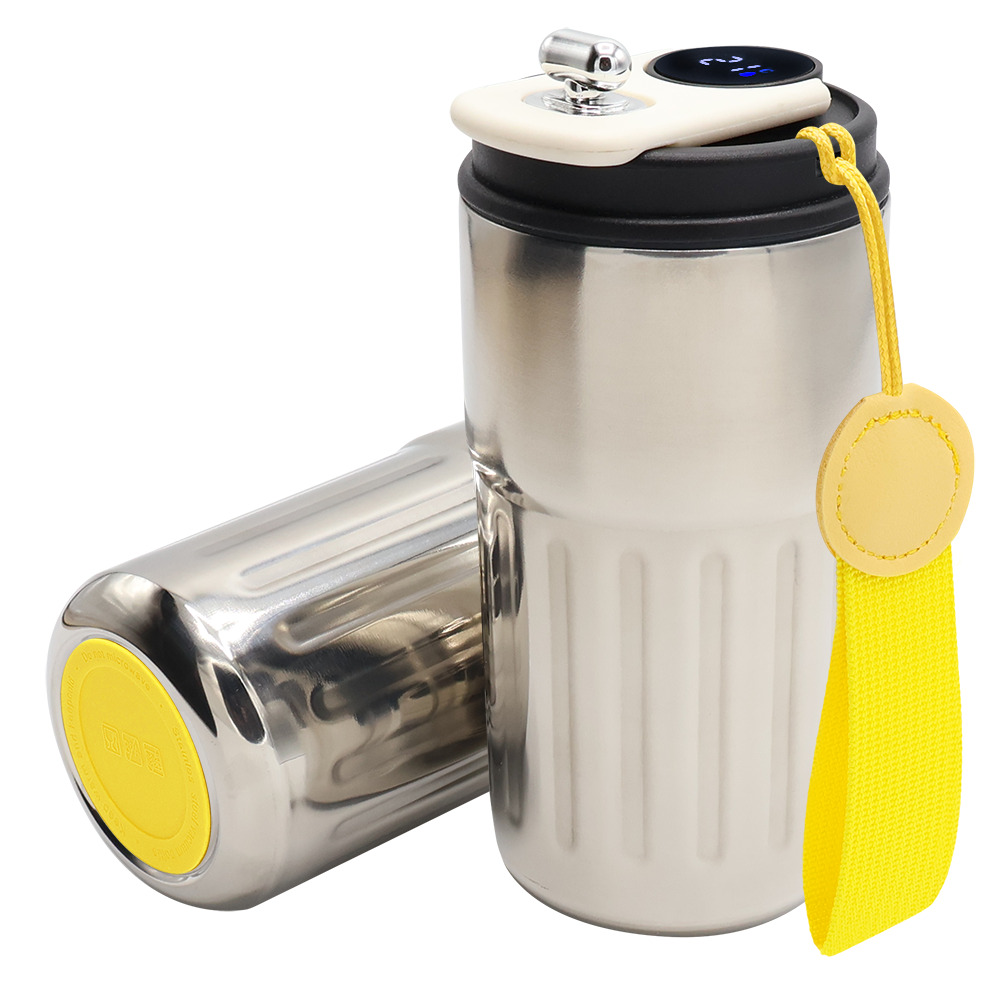 Термокружка Ashly To Go, серебристая/жёлтая