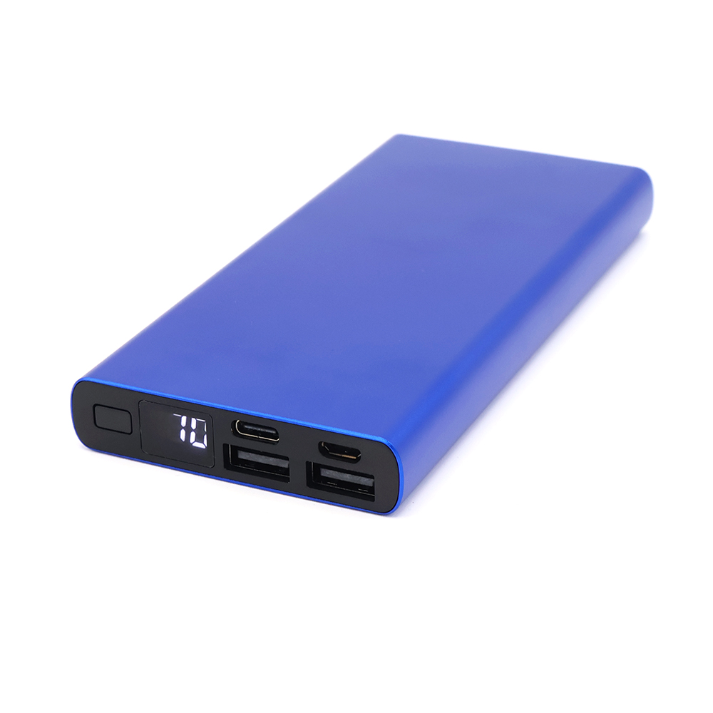 Внешний аккумулятор Höginn в металлическом корпусе, 10000mAh, синий.