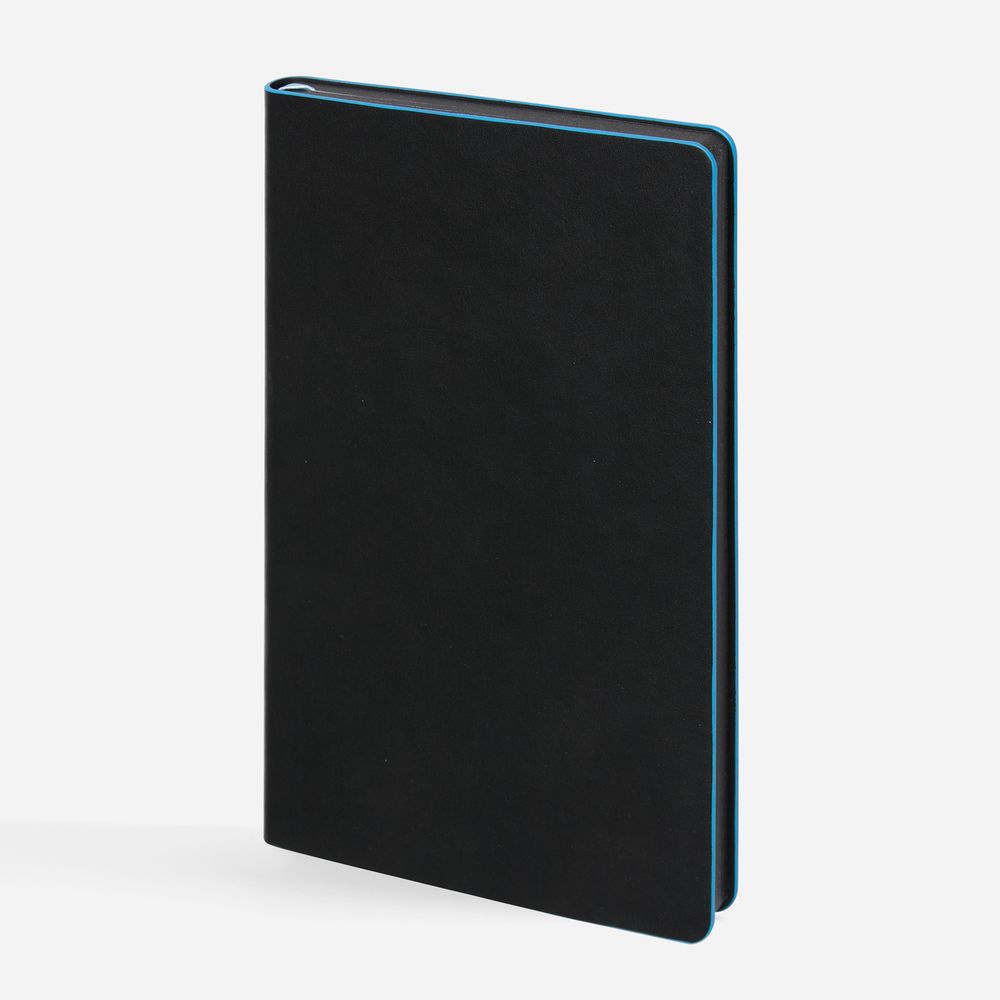 Ежедневник Trait, недатированный, черный с голубым