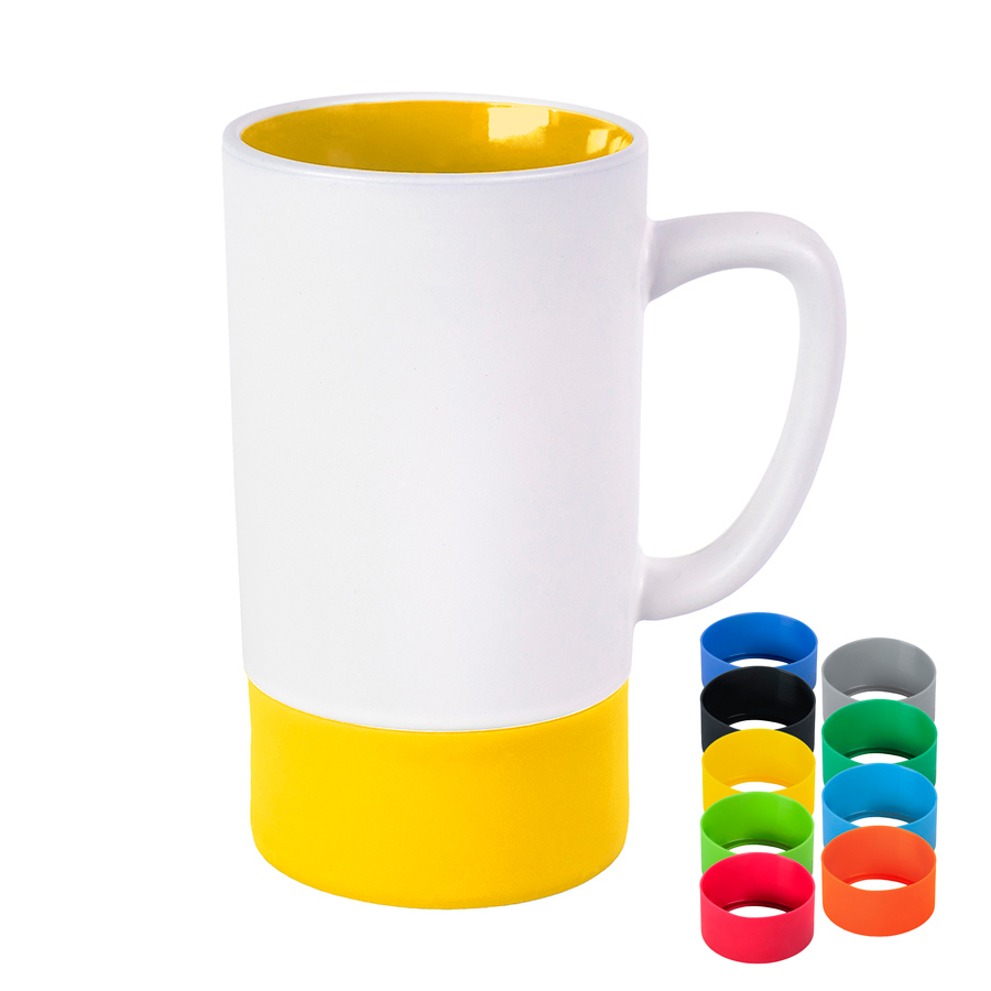 Кружка FUN2, белый с голубым, 470 мл,керамика