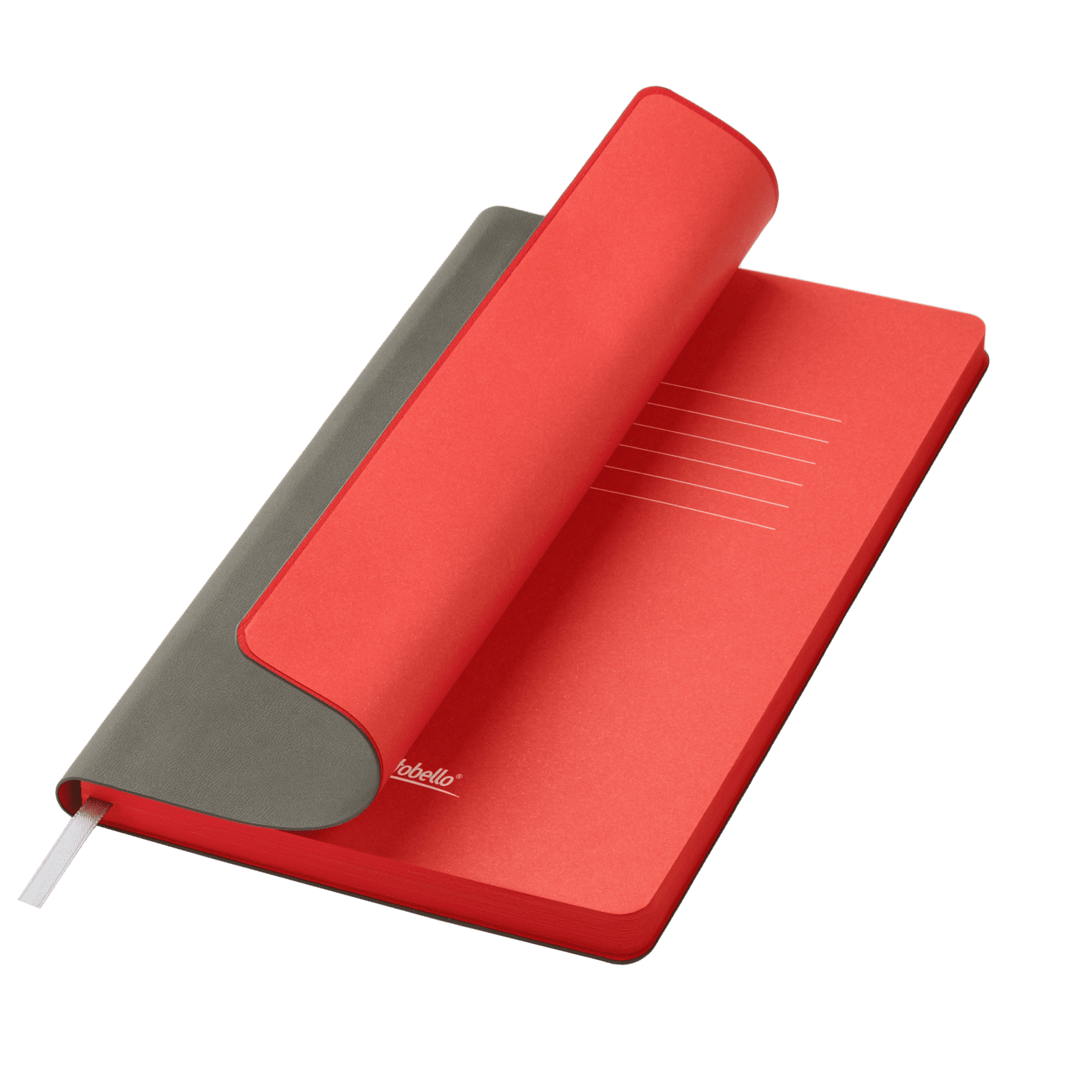 Ежедневник Latte soft touch недатированный, серый/красный